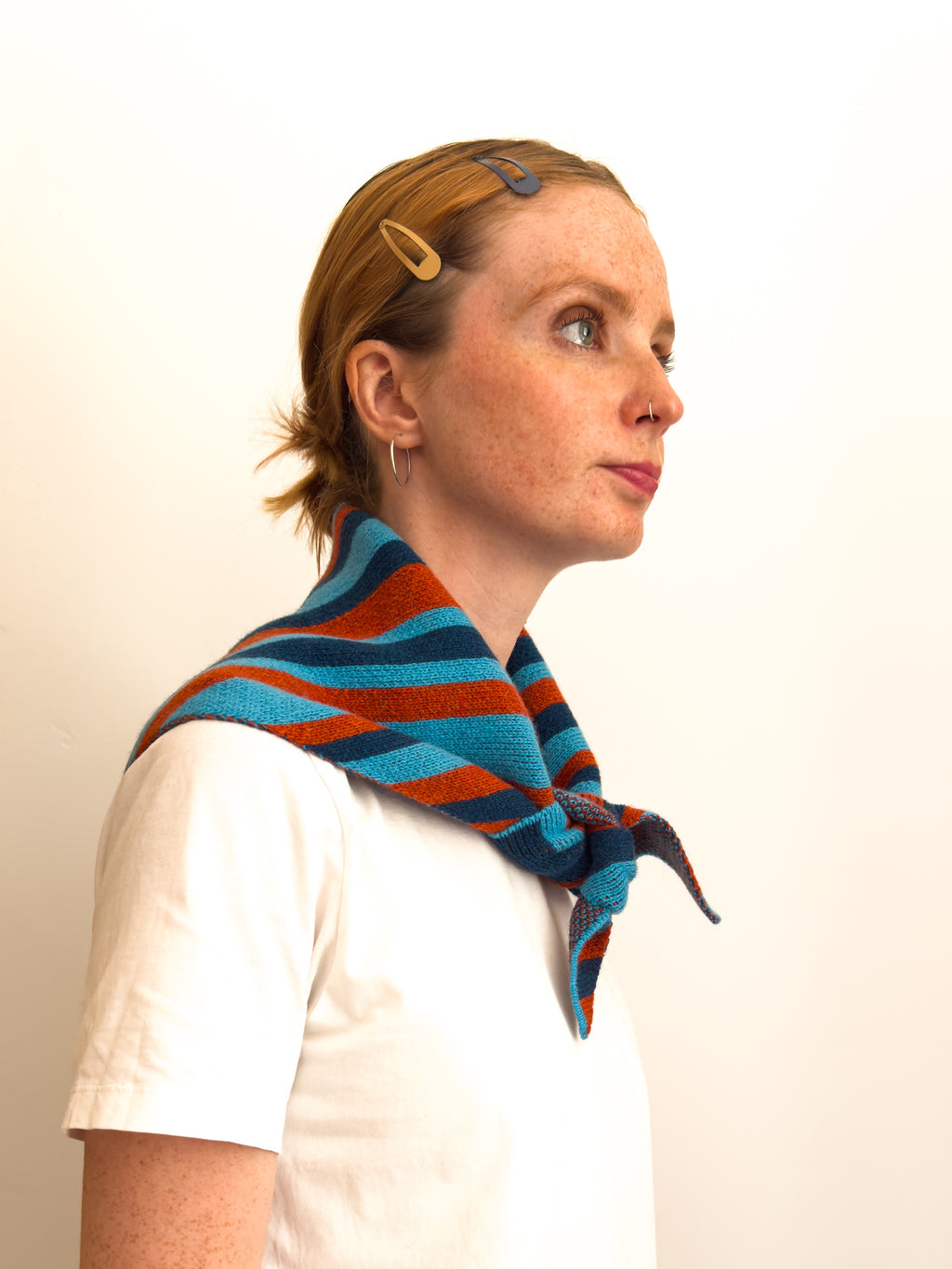 Striped Lambswool Triangle Scarf