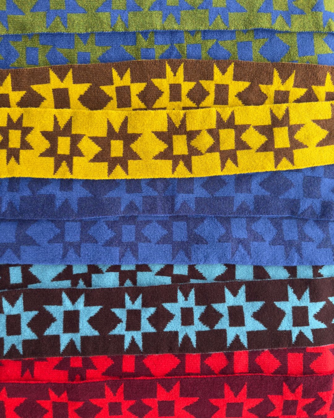 Reversible Patchwork Star Skinny Scarf