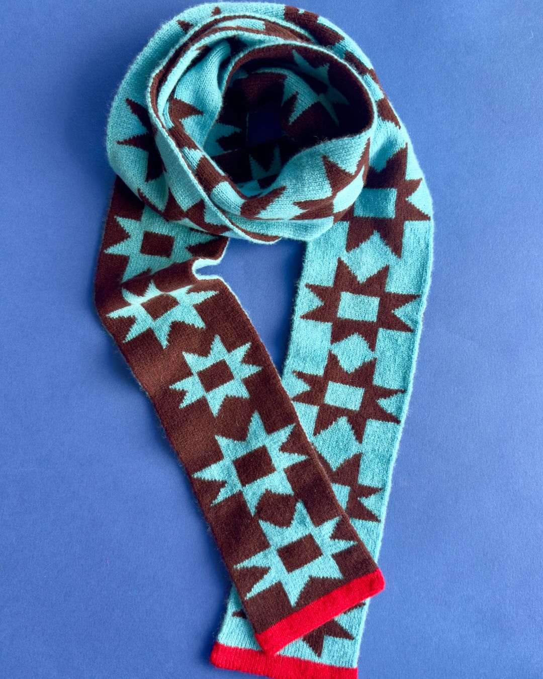Reversible Patchwork Star Skinny Scarf