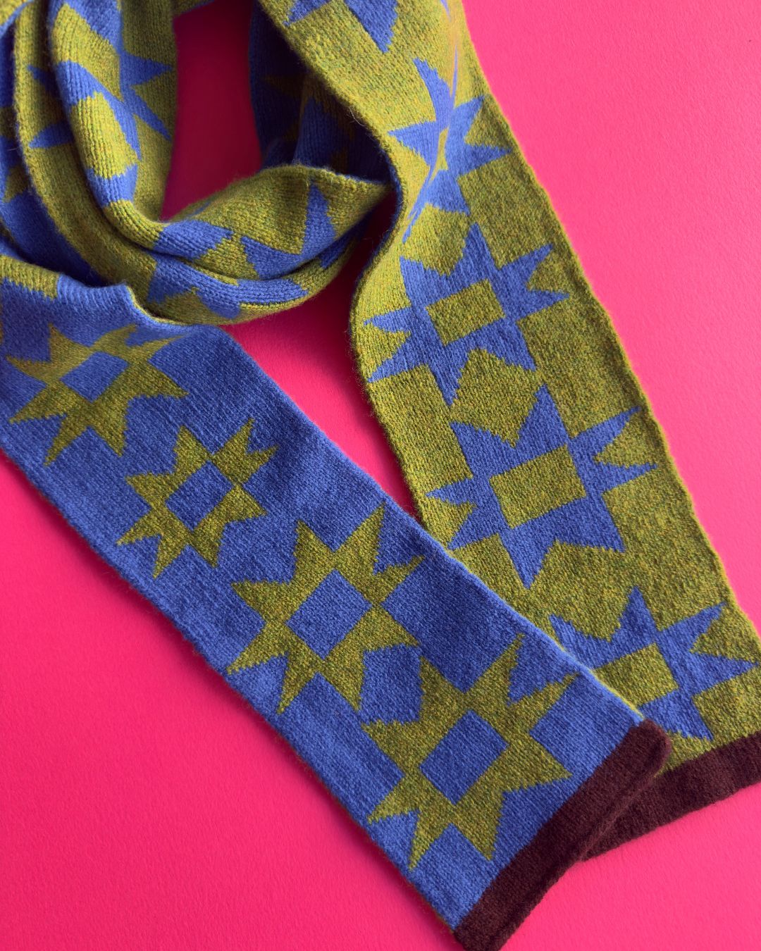 Reversible Patchwork Star Skinny Scarf