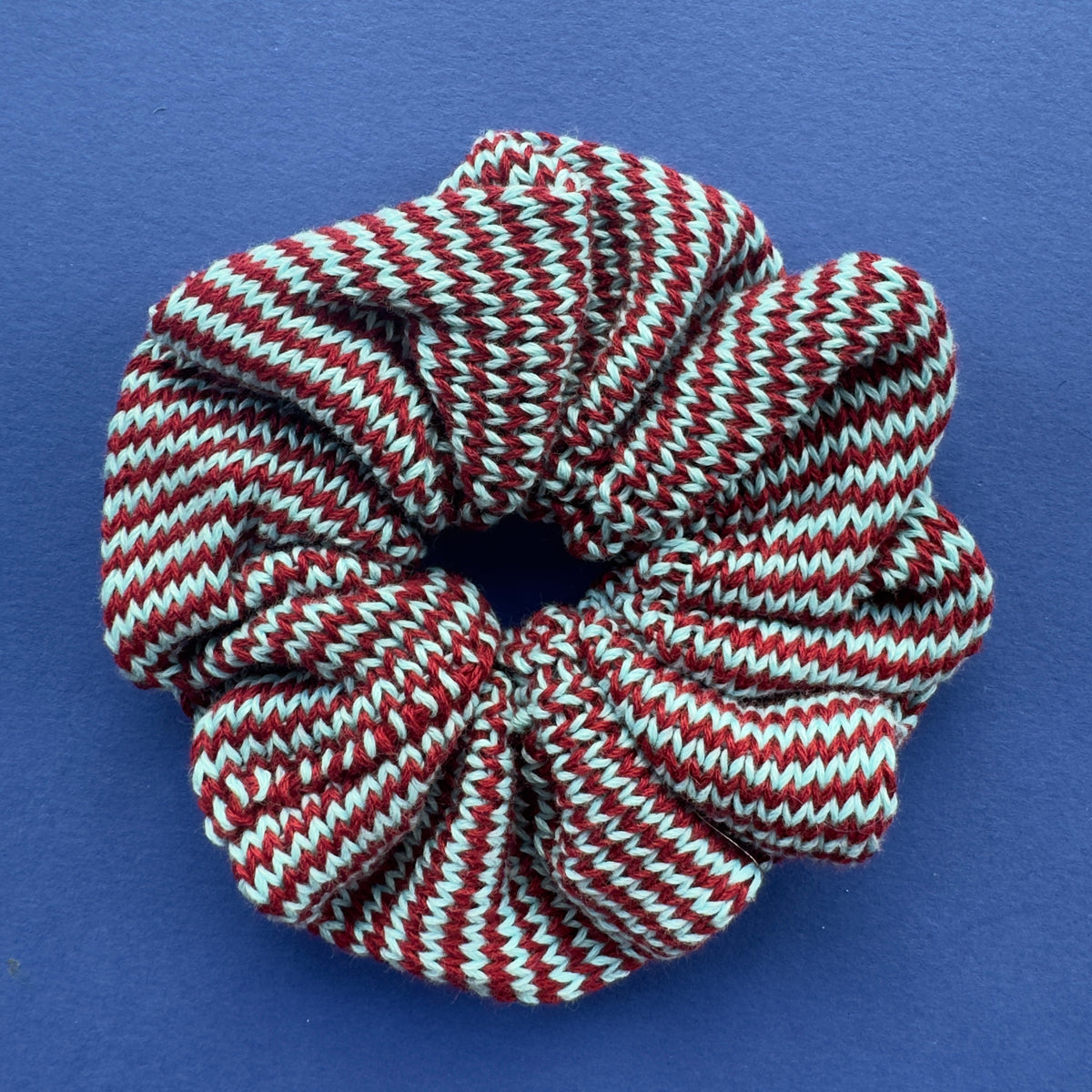 Striped Cotton Knitted Scrunchie