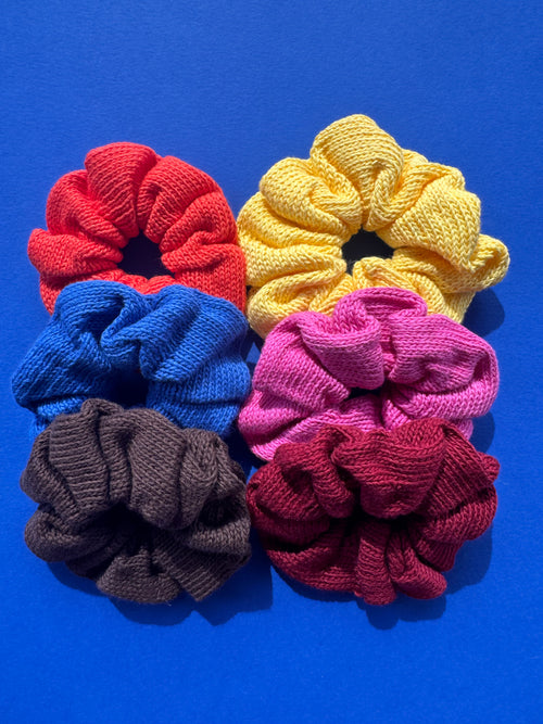 Knitted Cotton Scrunchie- Plain