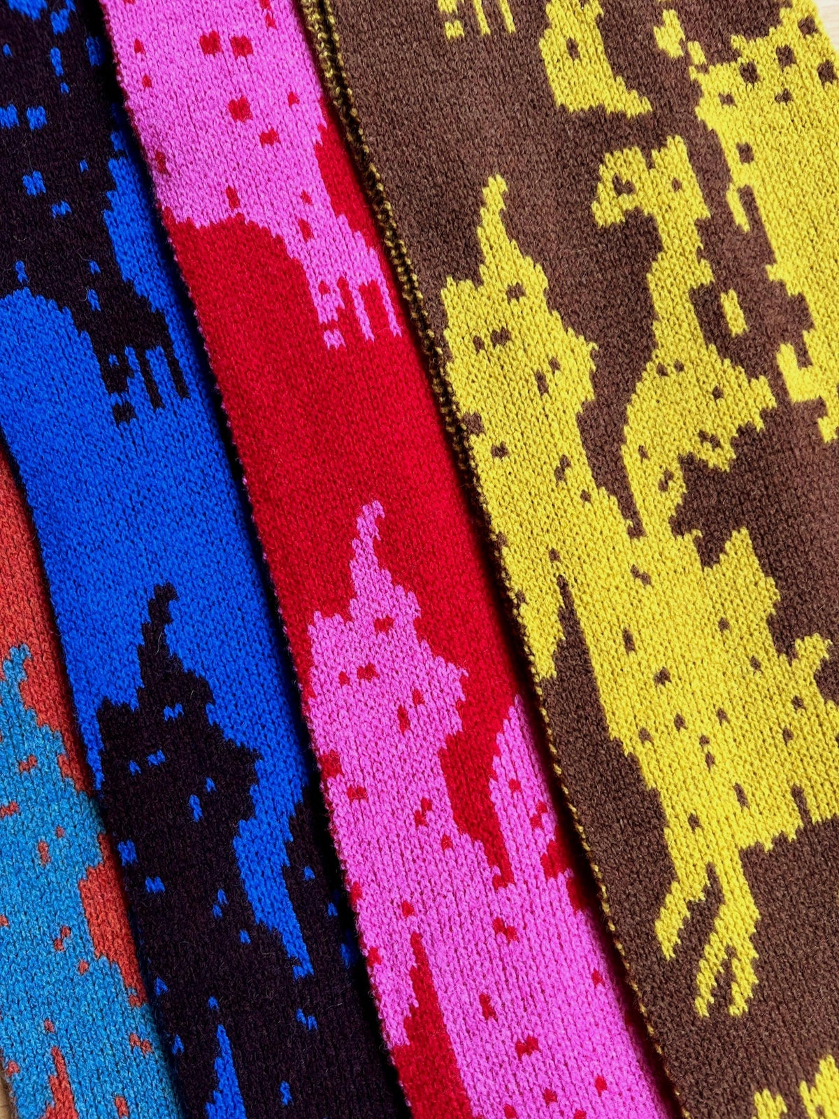 Lambswool Knitted Abstract Scarf