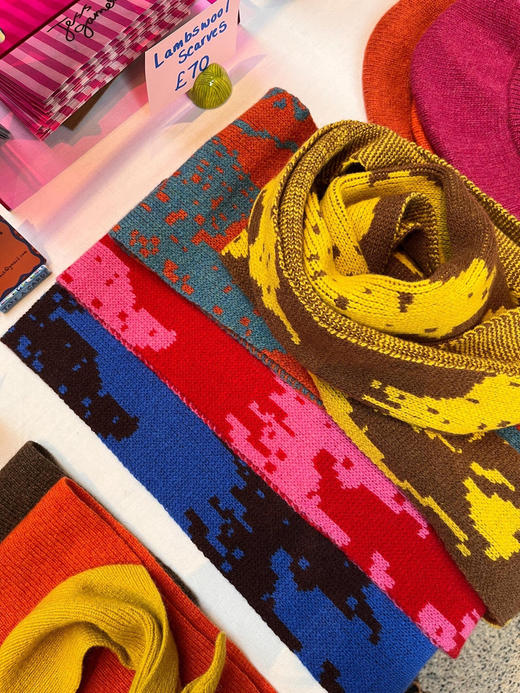 Lambswool Knitted Abstract Scarf