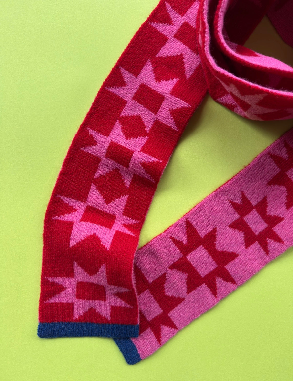 Reversible Patchwork Star Skinny Scarf