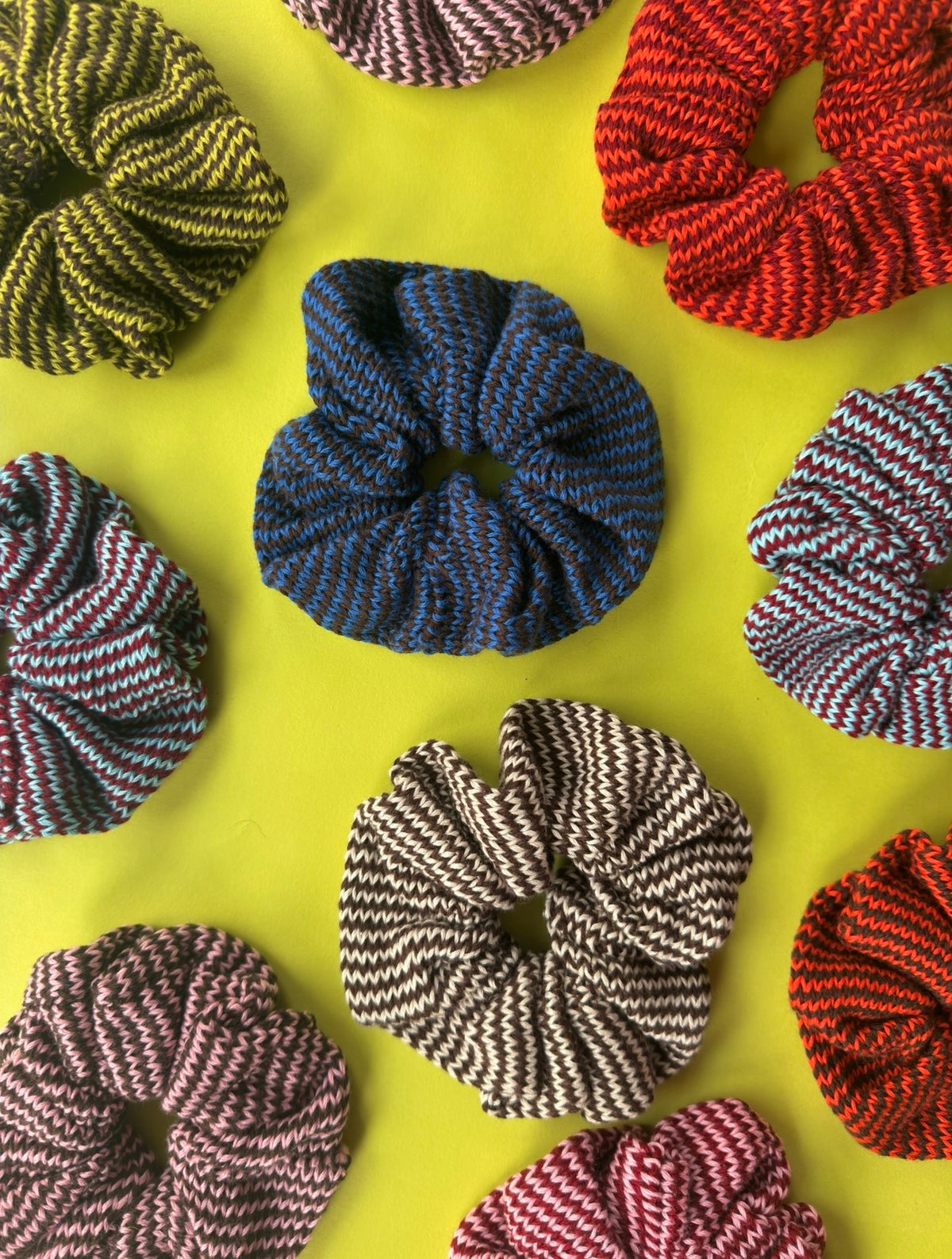 Striped Cotton Knitted Scrunchie