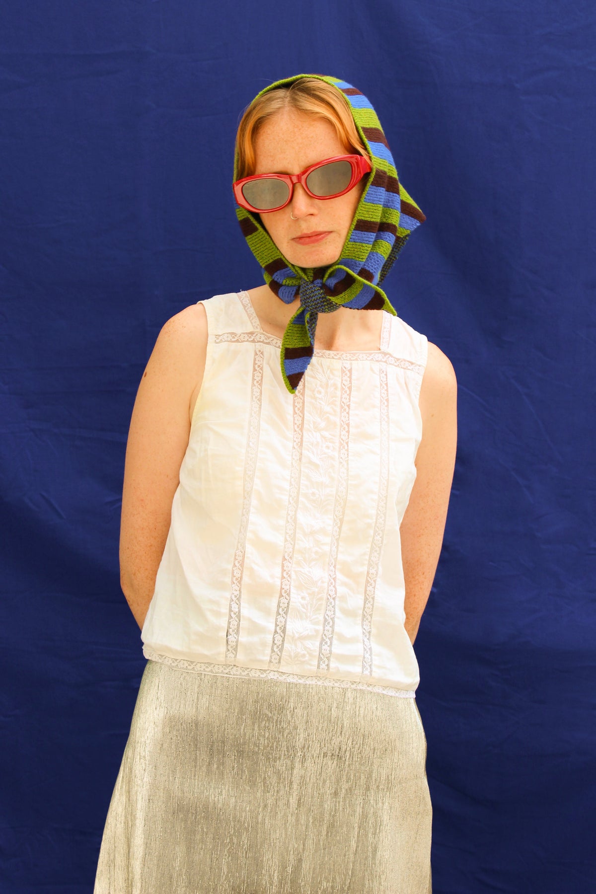 Striped Lambswool Triangle Scarf