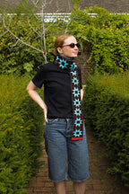 Reversible Patchwork Star Skinny Scarf