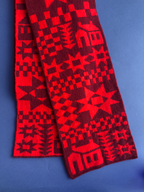 Reversible Patchwork Knitted Lambswool Scarf