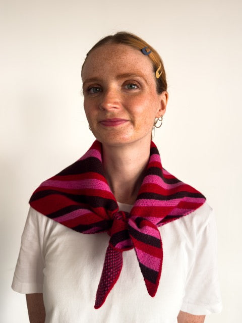 Striped Lambswool Triangle Scarf