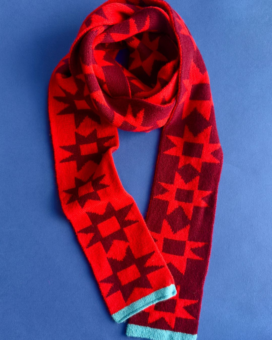 Reversible Patchwork Star Skinny Scarf