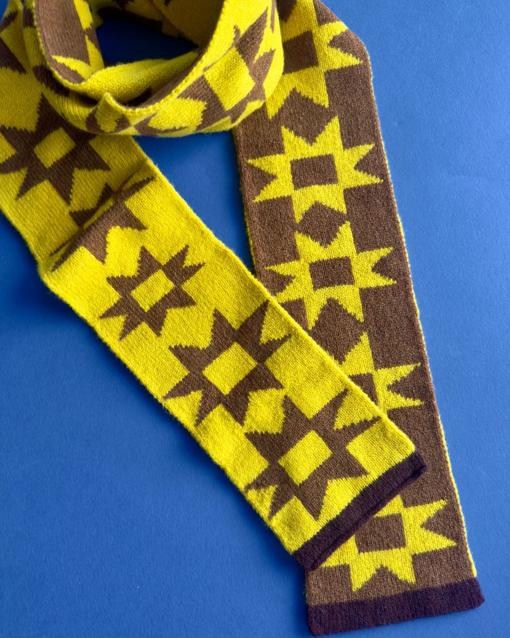 Reversible Patchwork Star Skinny Scarf