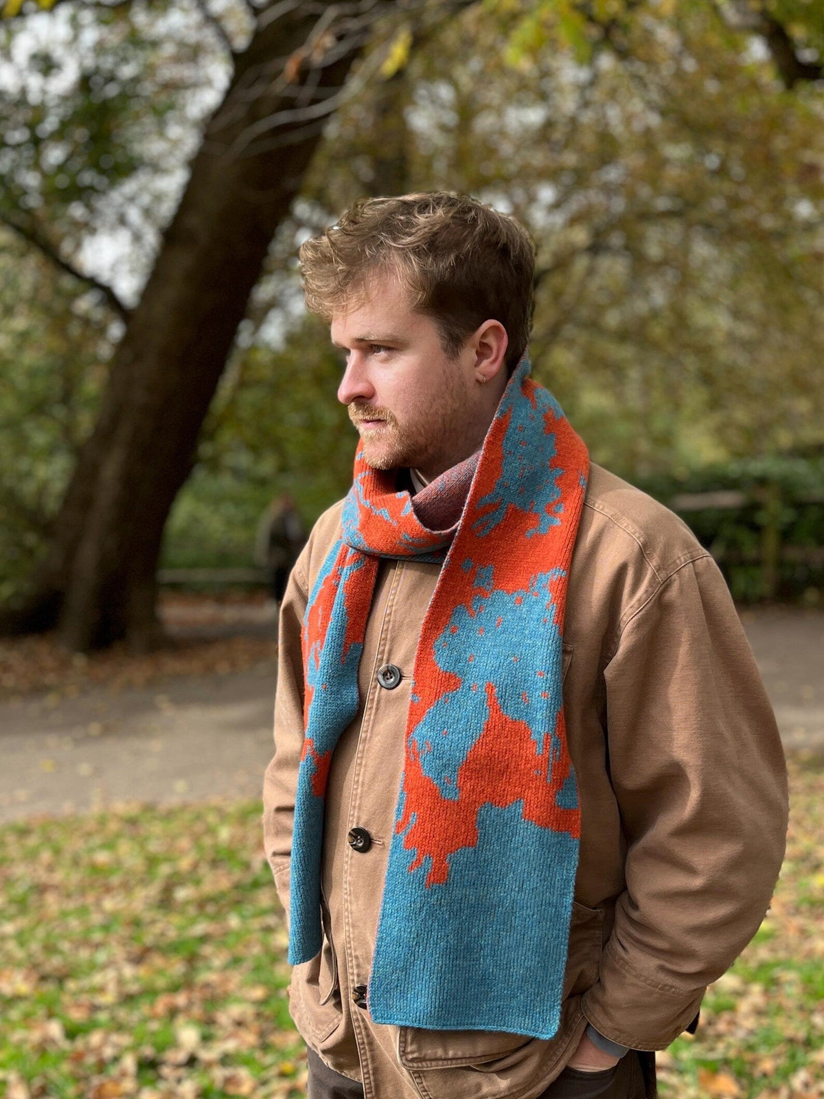 Lambswool Knitted Abstract Scarf
