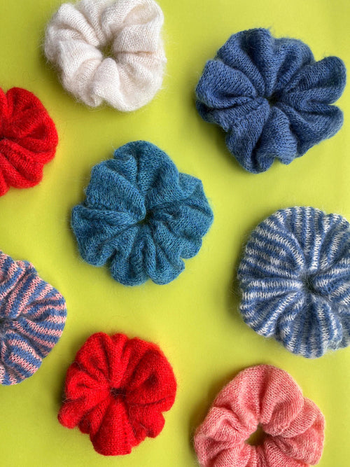 Knitted Soft Mohair Style Scrunchies