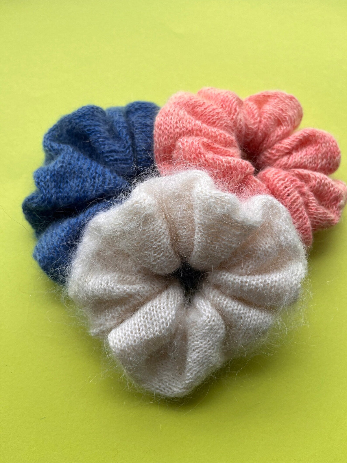 Knitted Soft Mohair Style Scrunchies