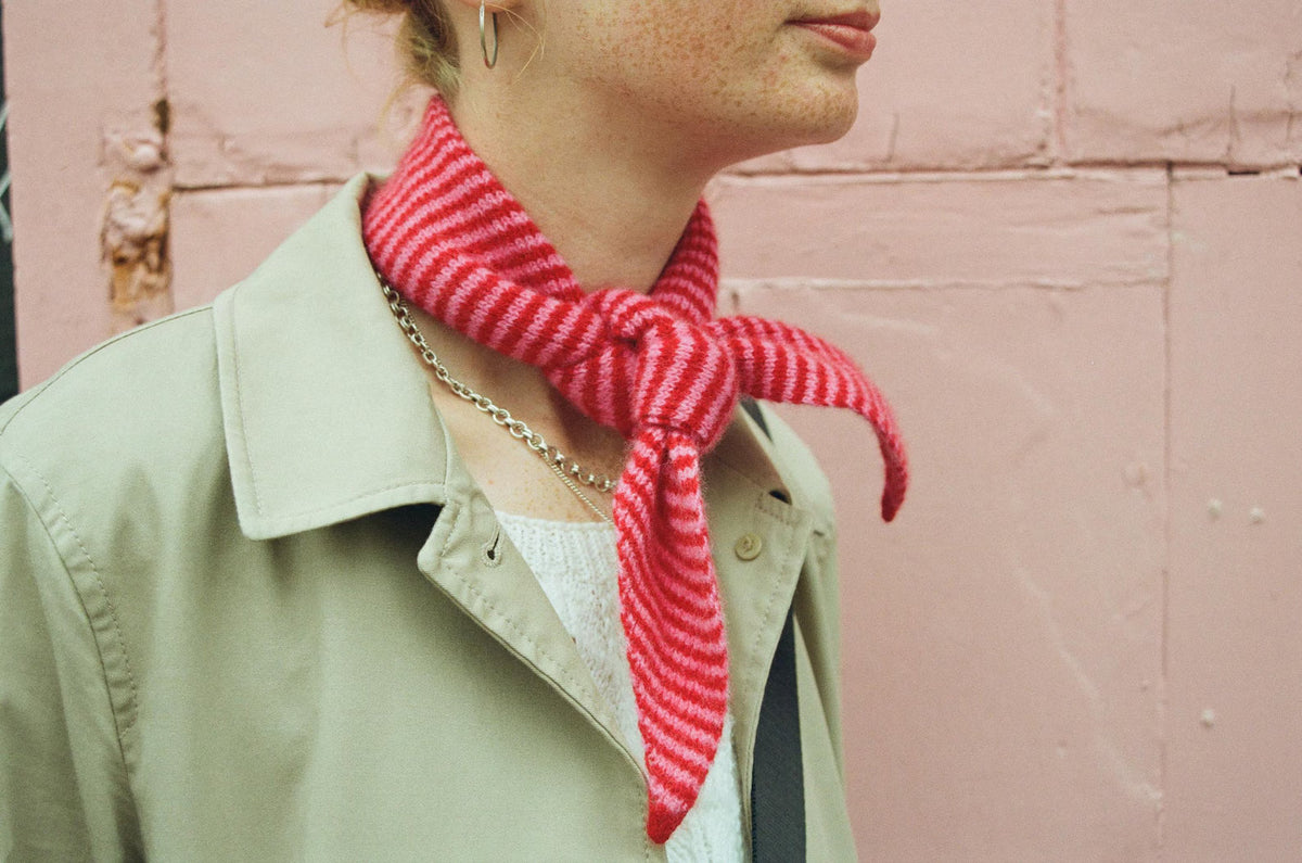 Fine Stripe Lambswool Knitted Neckerchief