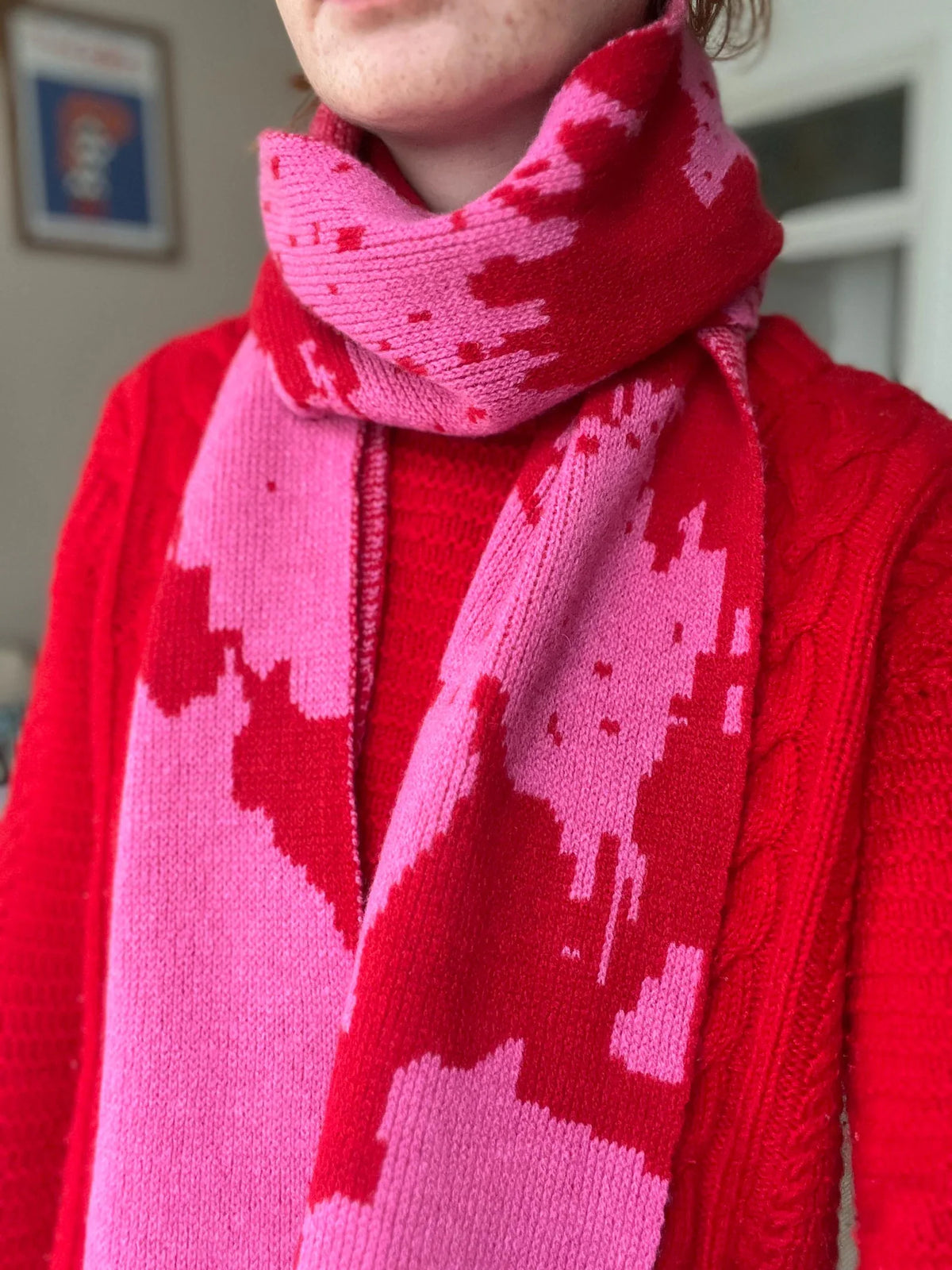 Lambswool Knitted Abstract Scarf