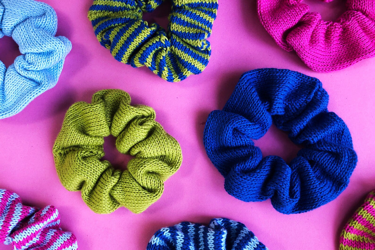 Striped Cotton Knitted Scrunchie