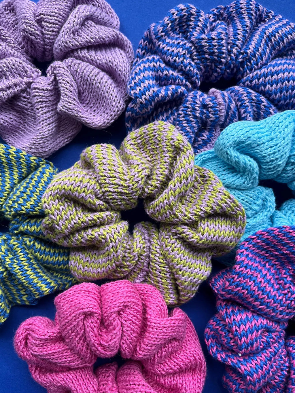 Striped Cotton Knitted Scrunchie
