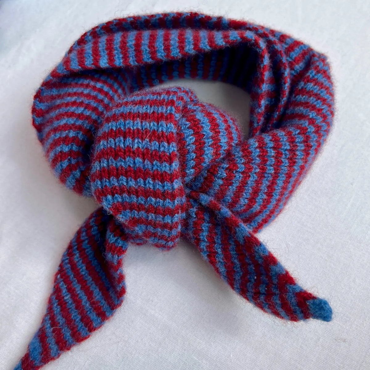 Fine Stripe Lambswool Knitted Neckerchief